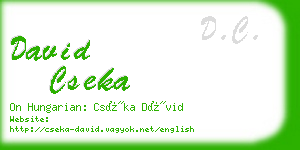 david cseka business card